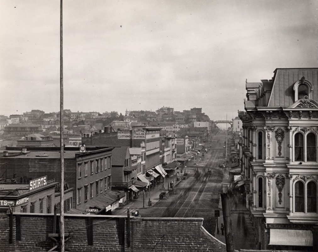 Rincon Hill between 2nd and Market Street south, 1870