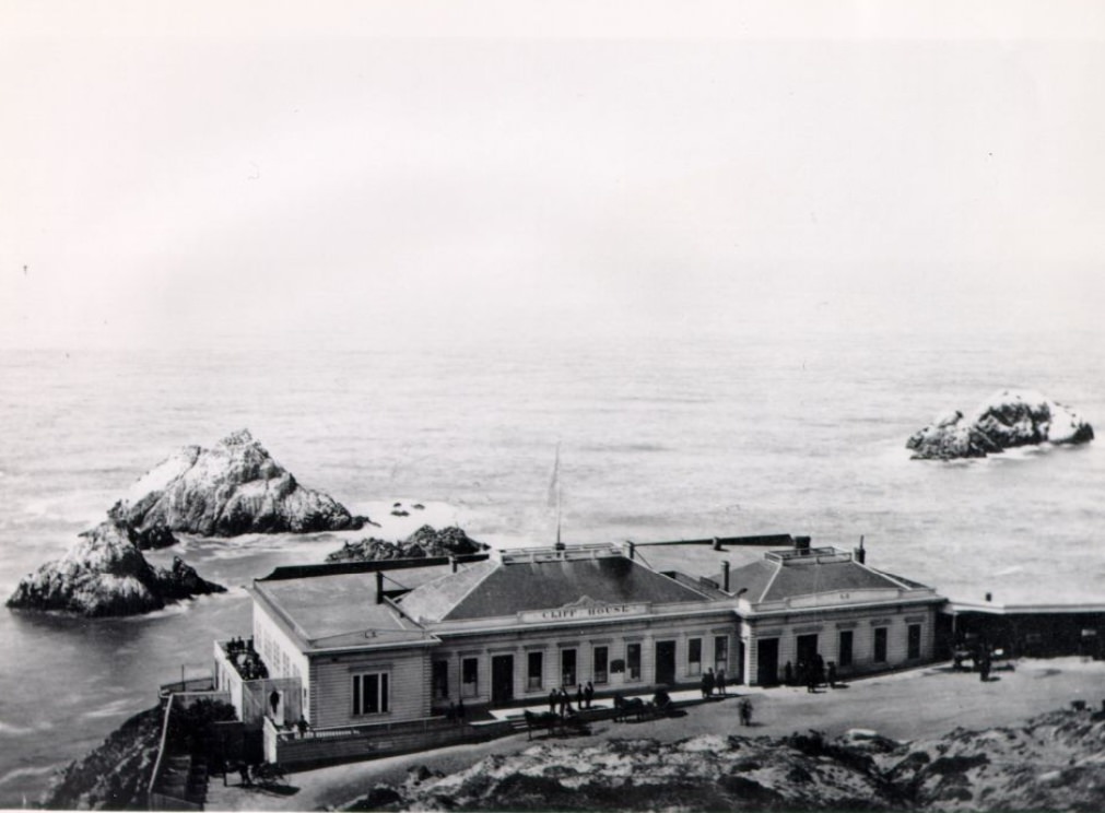 Cliff House overlooking the Pacific Ocean, 1870s
