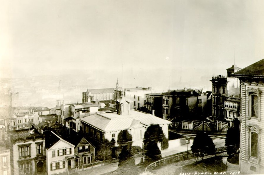 Powell Street, corner of California, 1879