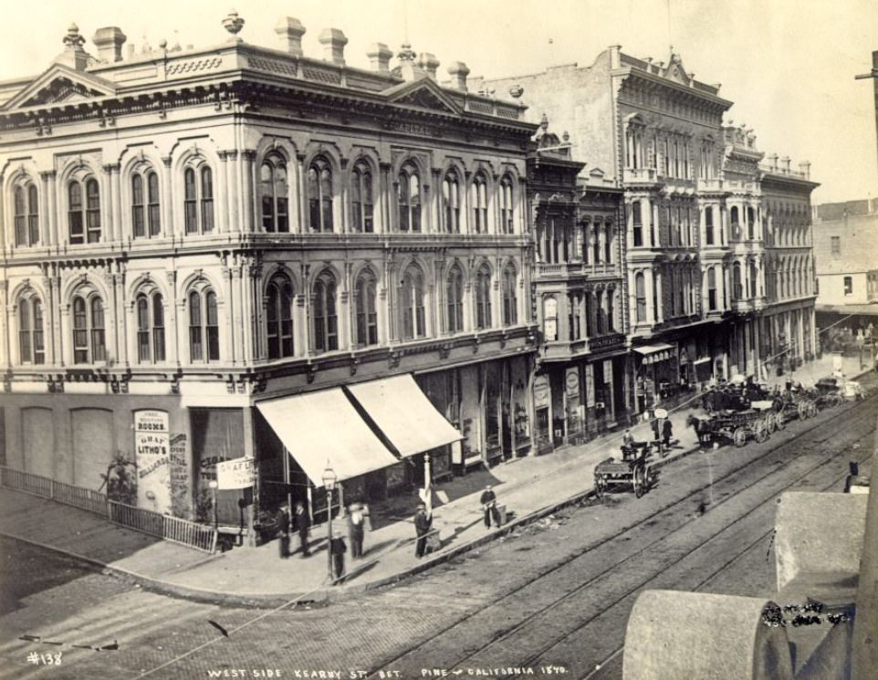 Kearny Street, corner of Pine, 1870