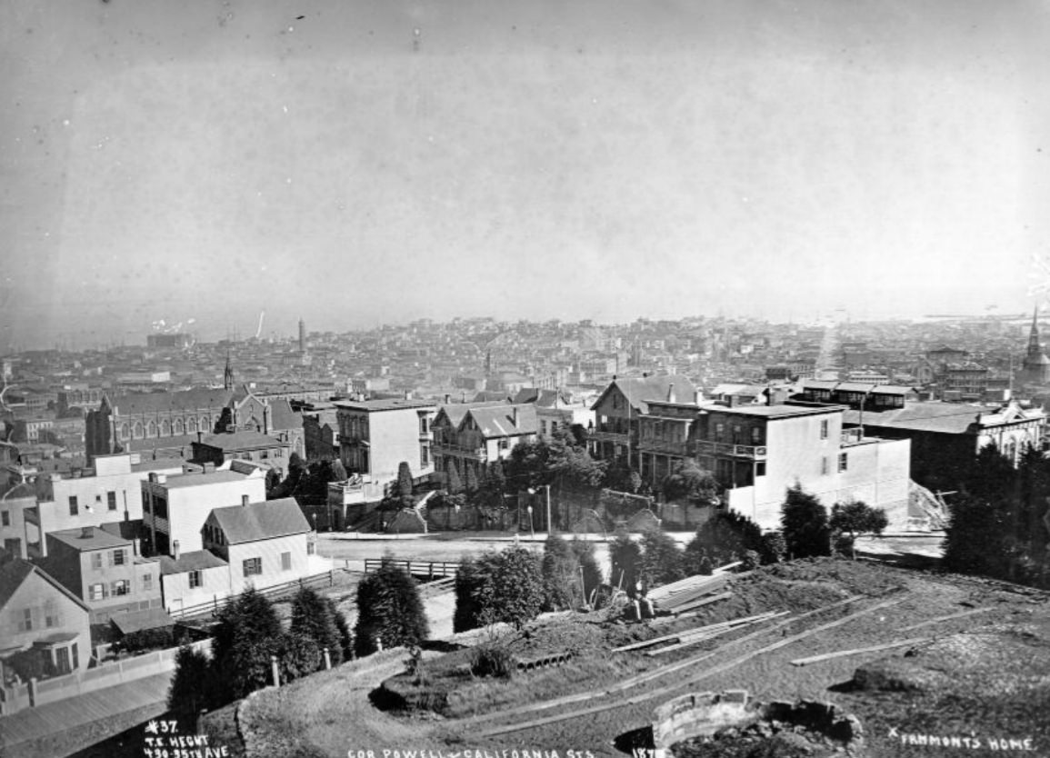 Corner of Powell and California streets, 1873