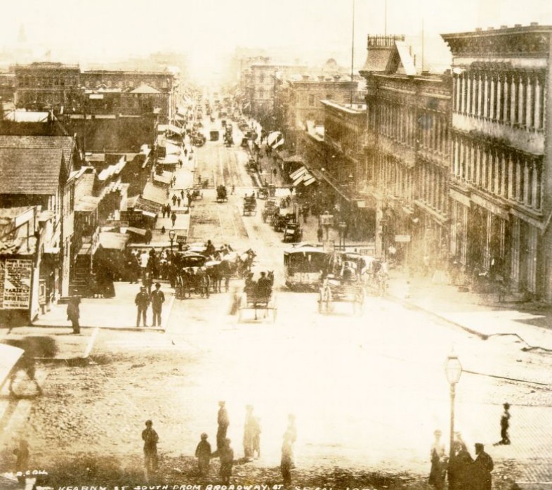 Kearny Street, south from Broadway, 1870