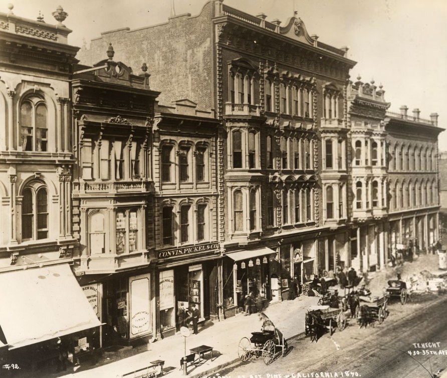 Kearny Street between Pine and California, 1870