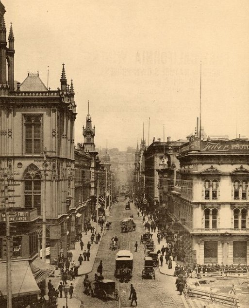 Montgomery Street from Market, looking north, circa 1889