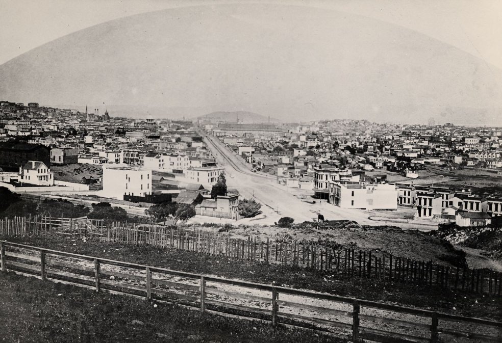 Down Market Street from Reservoir, 1880s