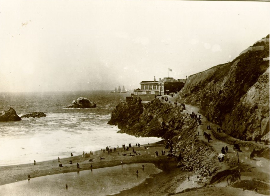 101 Beach, Cliff House & Seal Rocks, 1885