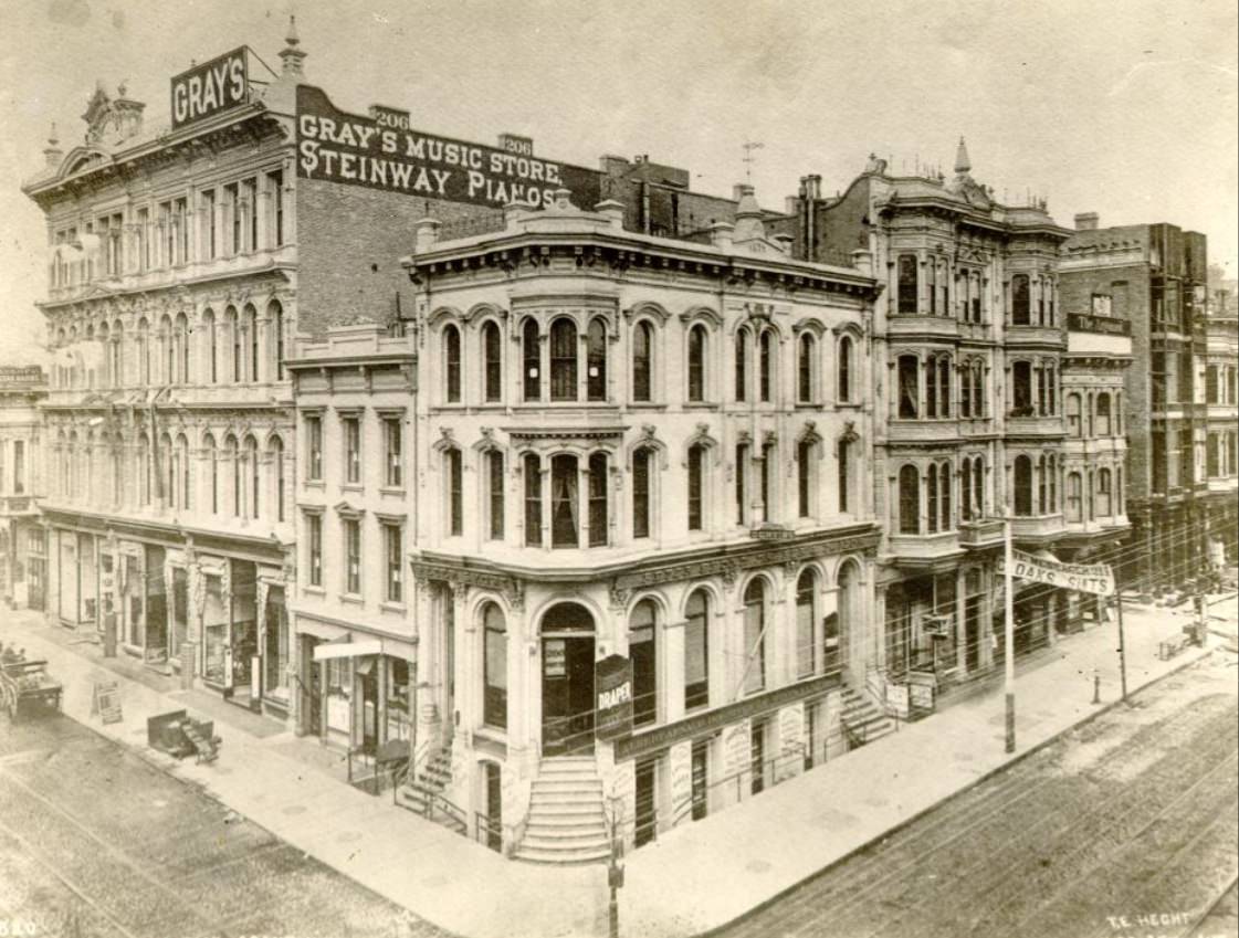 Northwest corner of Post Street and Grant Avenue, 1880s