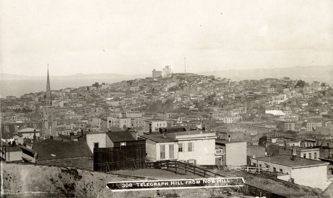 Telegraph Hill from Nob Hill, 1884