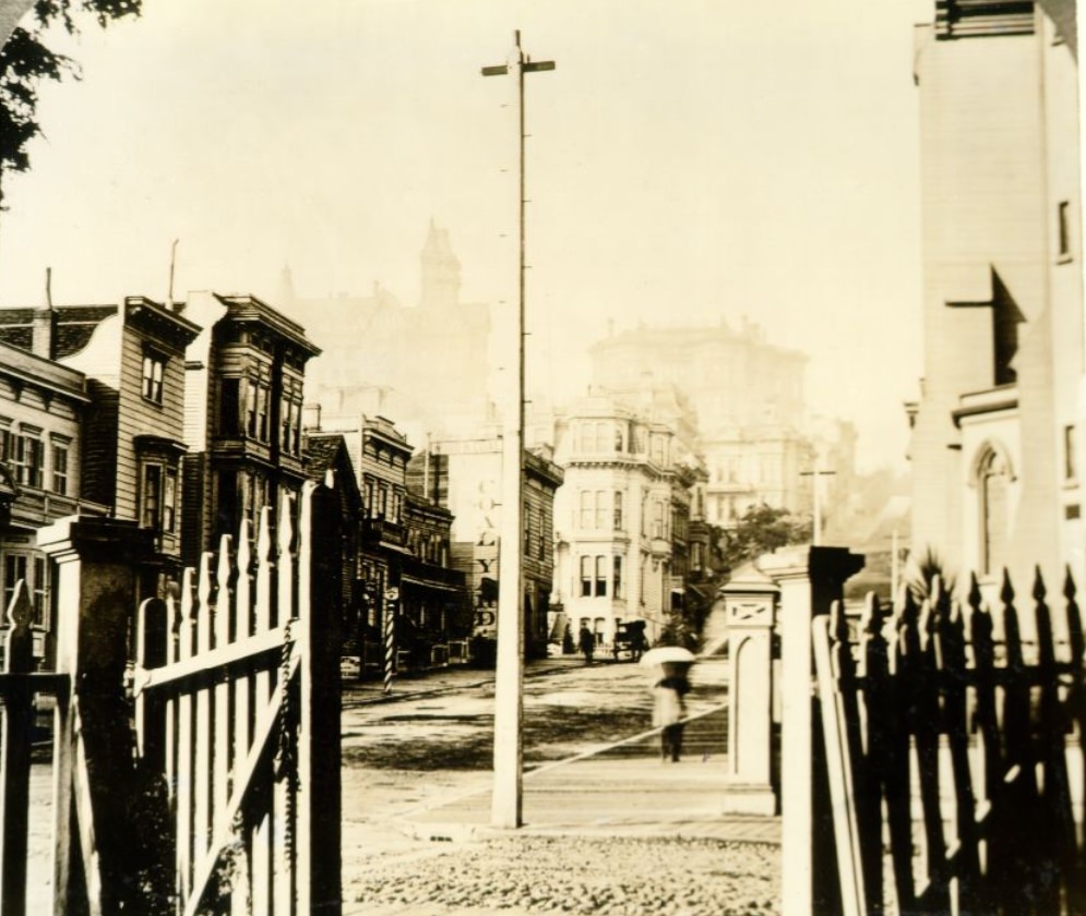 Powell Street, north of Post, circa 1880