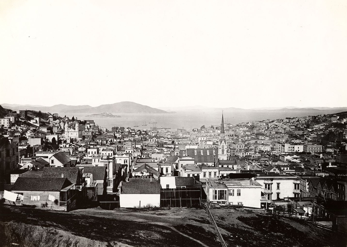 View of North Beach from California and Powell streets, circa 1885