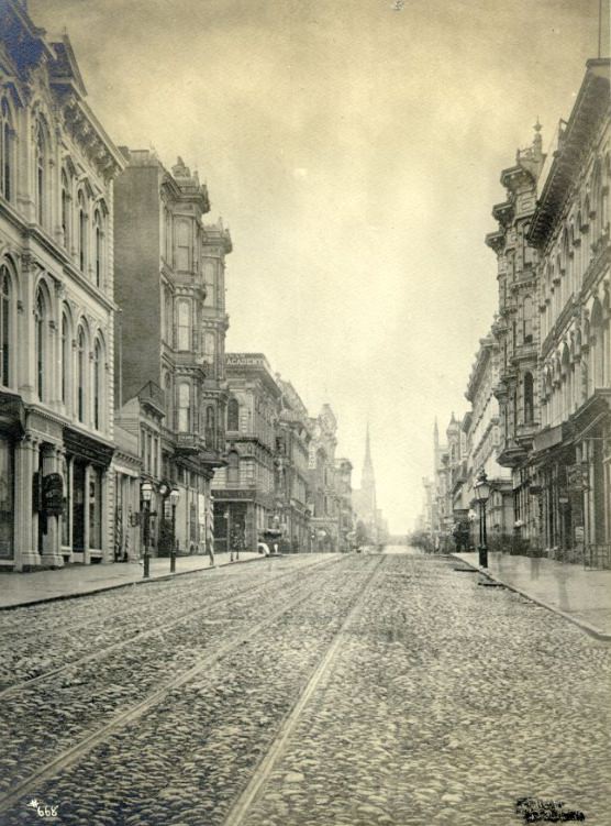 Post Street, between Montgomery and Kearny, 1881