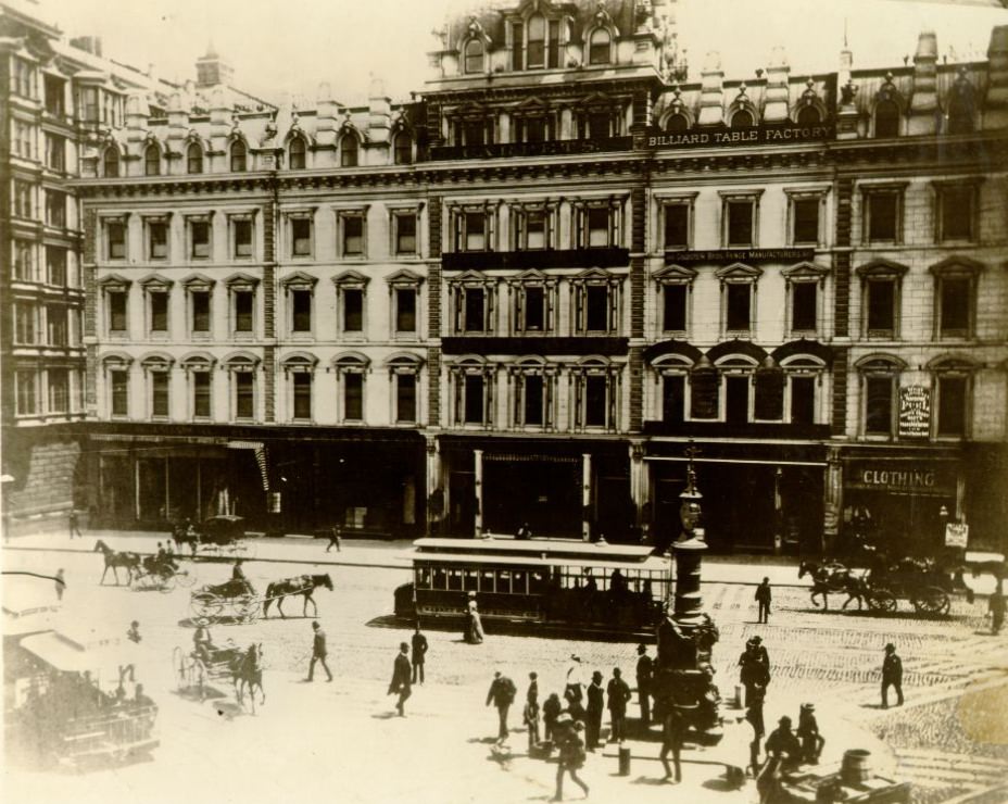 Market Street opposite Lotta's Fountain, circa 1887