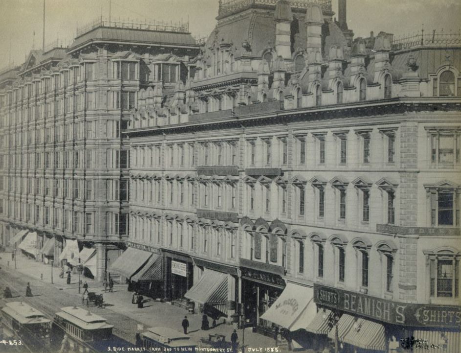 South side of Market Street from Third to New Montgomery, 1888