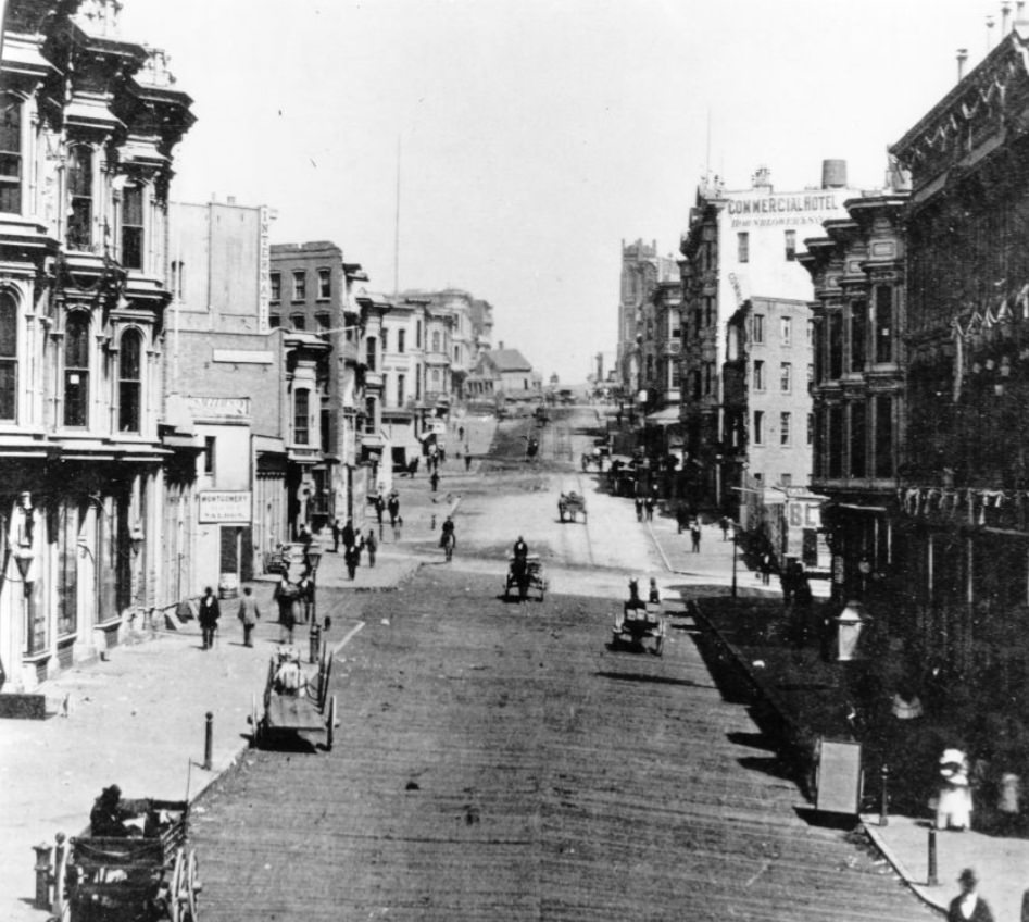 Montgomery Avenue (now Columbus Avenue) north of Washington Street, circa 1876