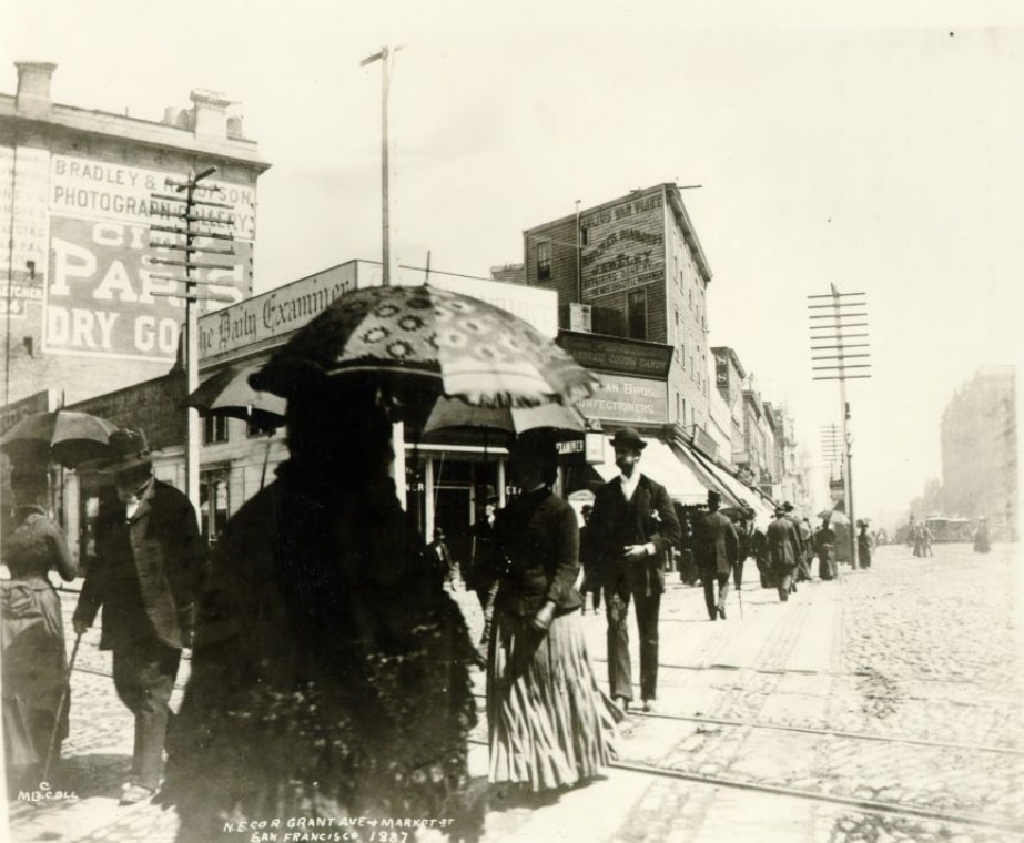 Market Street at the northeast corner of Grant Avenue, 1887
