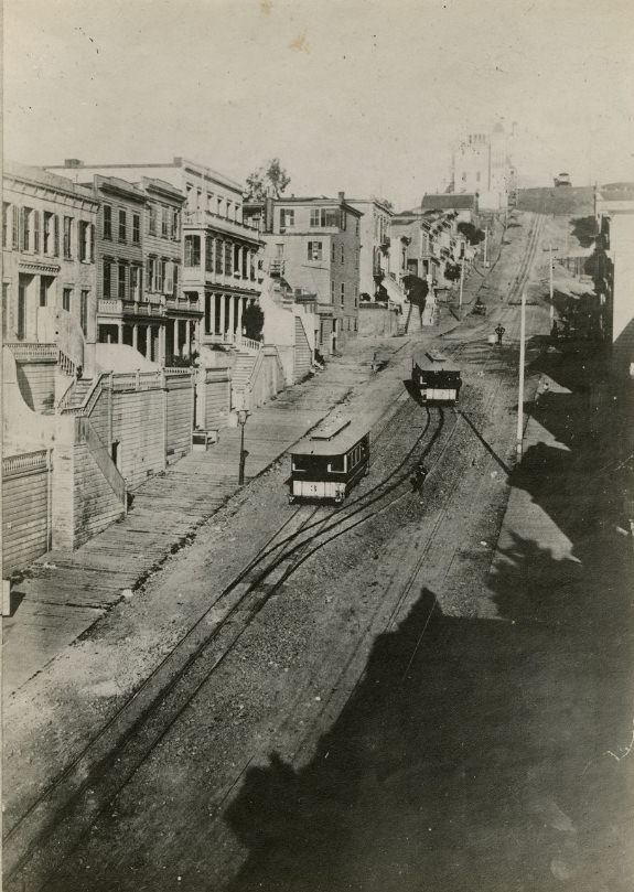 Telegraph Hill with Cable Railroad, 1880s
