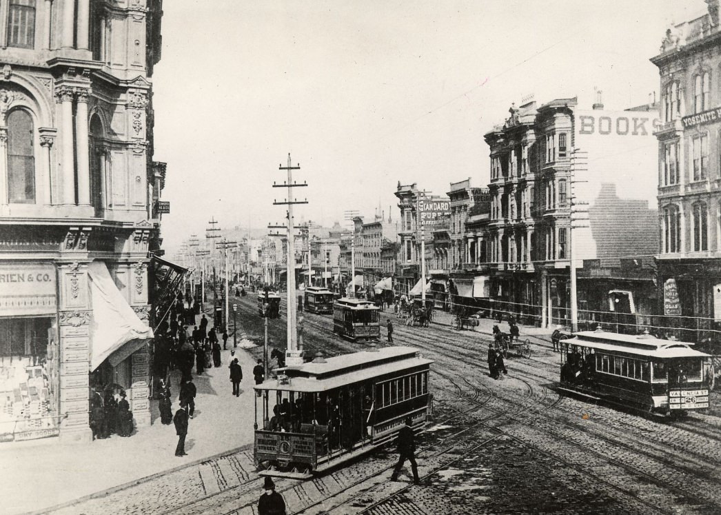 Intersection of Market and McAllister streets, 1897
