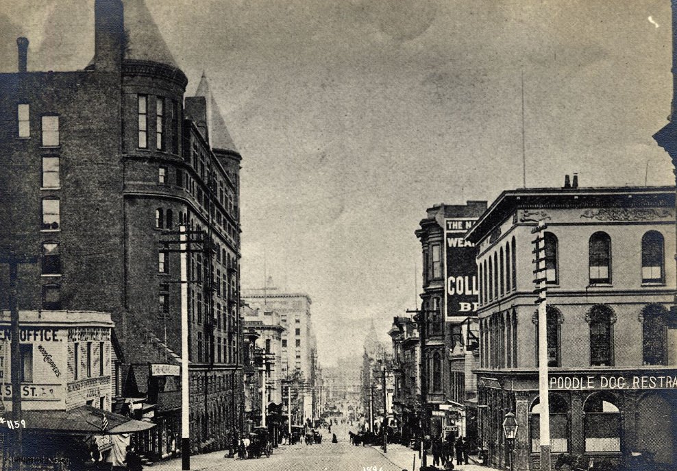 Bush Street from Grant Avenue, 1896