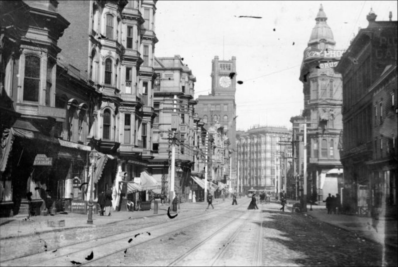 Geary Street, east of Stockton, 1891