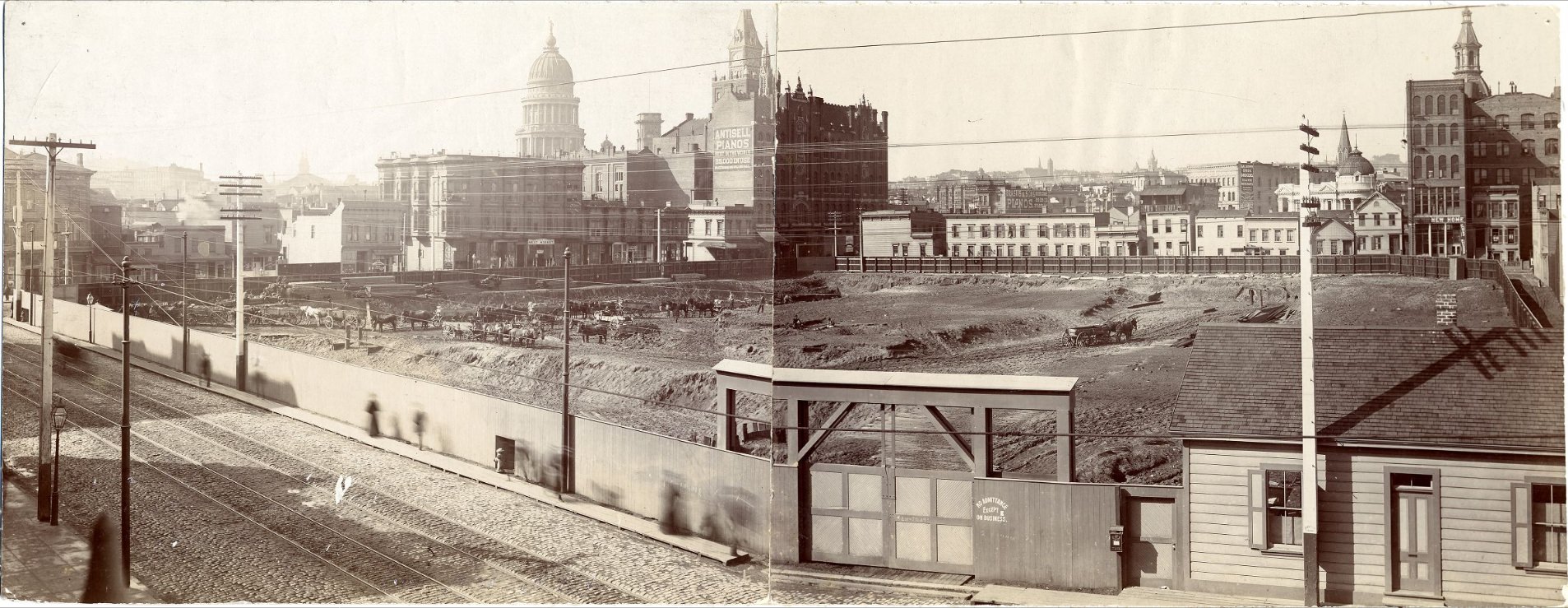 Construction site at Mission and 7th streets, November 1, 1897