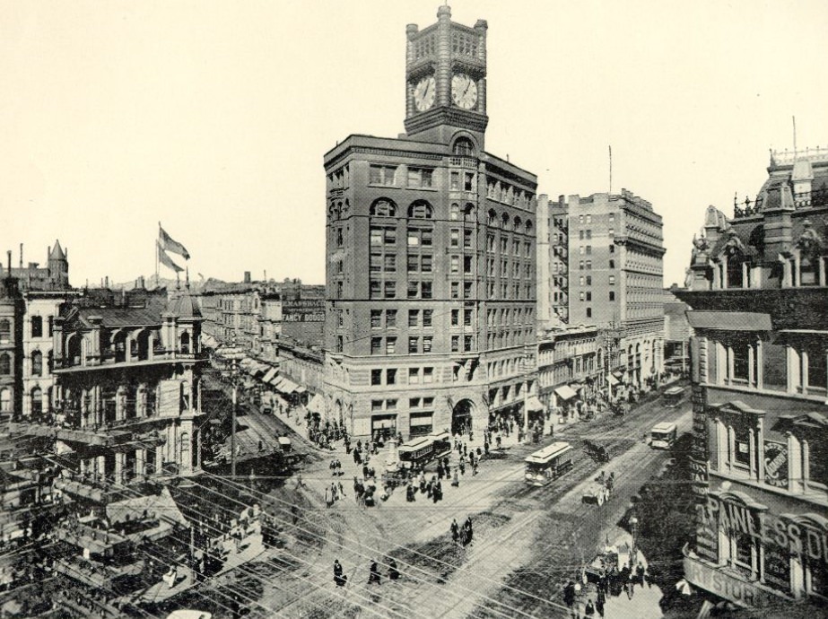 "Picturesque San Francisco," view from Market and Third streets, looking northeast, 1896