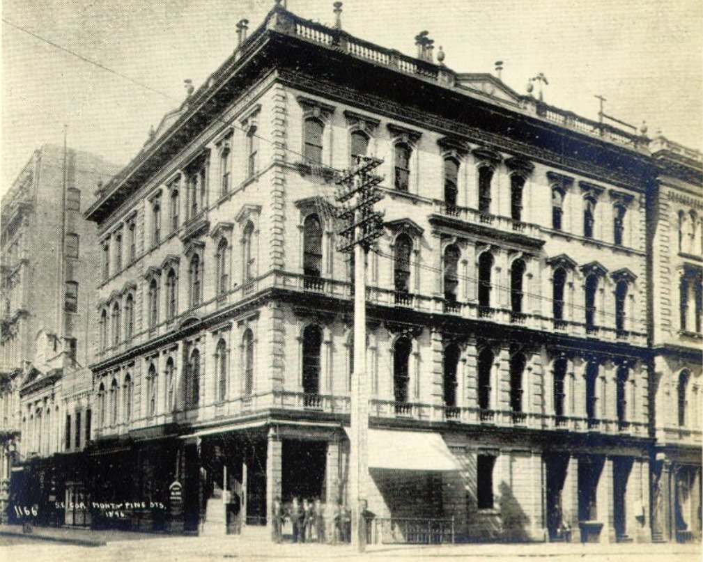 Southeast corner of Montgomery and Pine Street, 1896