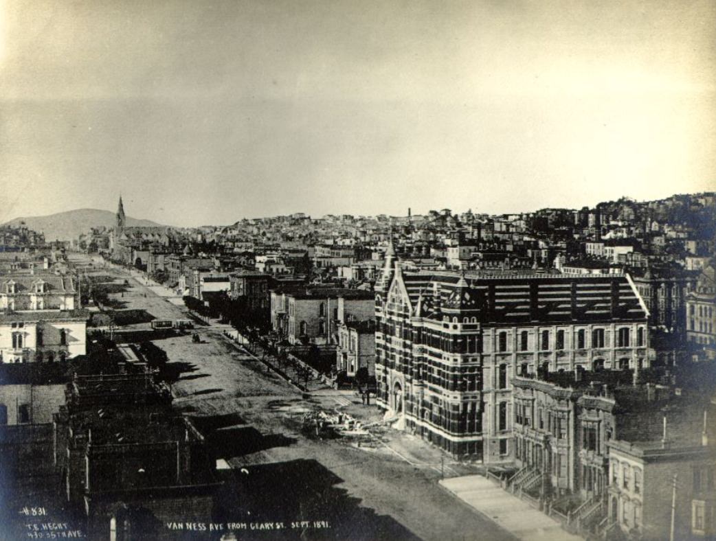 Van Ness Avenue from Geary Boulevard, September 1891