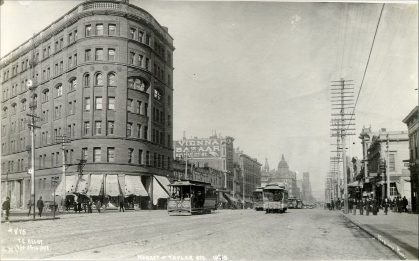 Market and Taylor streets, 1895
