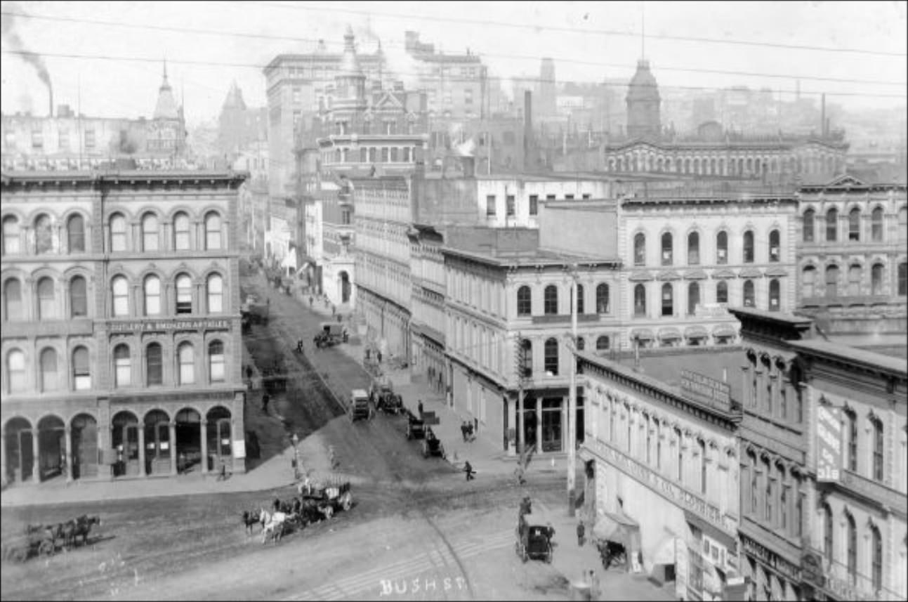 Bush Street East from Market, 1898