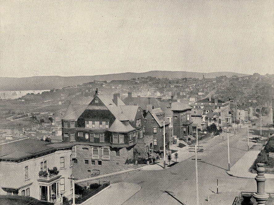 View from Broadway, Corner Webster Street, Looking East, circa 1897