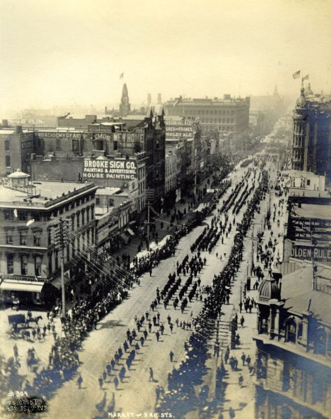 Market and Third streets, circa 1892-1894