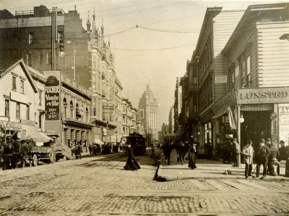 O'Farrell Street east of Powell, February 6, 1905