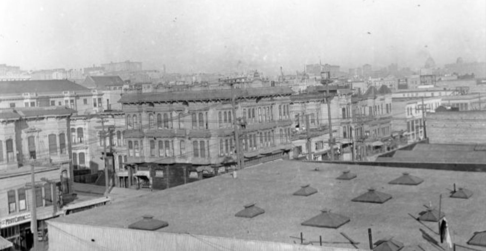 View of McAllister Street from the roof of John Swett School, 1909