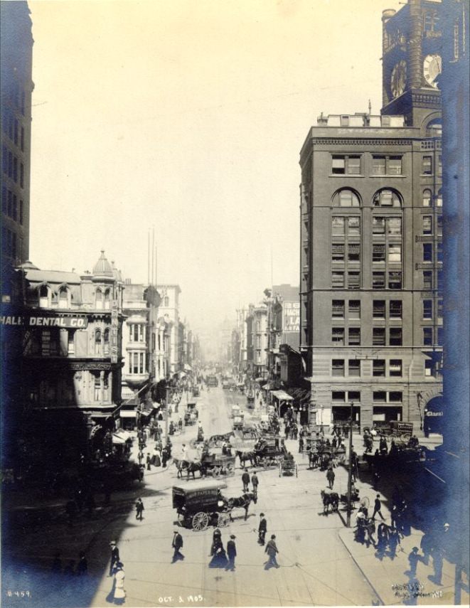 Kearny north from Market and Third Street, 1905