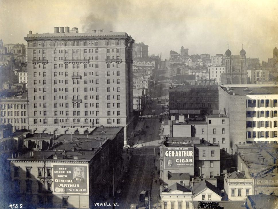 Powell Street, from O'Farrell Street, possibly 1904 or 1905