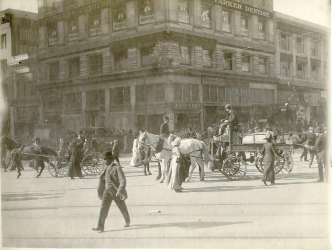 Market Street at the corner of Stockton, circa 1909
