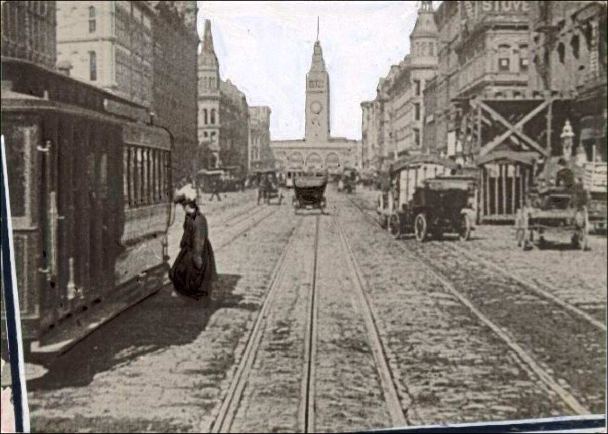 Market Street, looking towards the Ferry Building, 1900s
