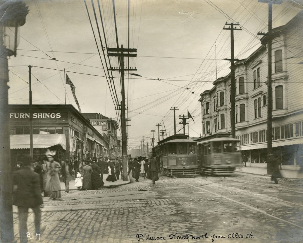 Fillmore Street, north from Ellis Street, early 1900s
