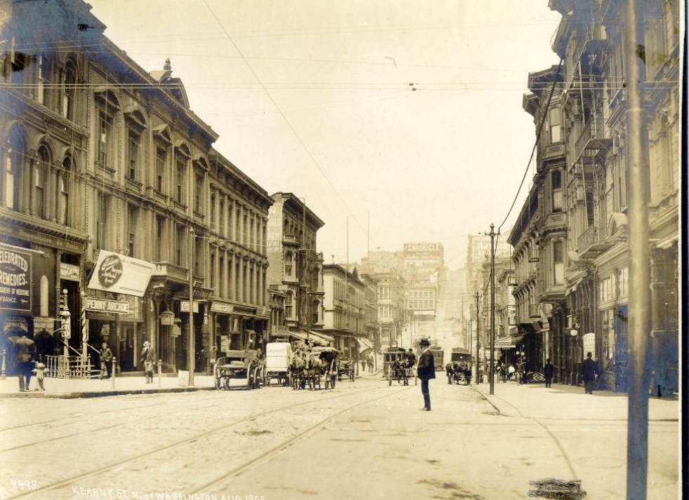 Kearny Street, north of Washington, August 1905