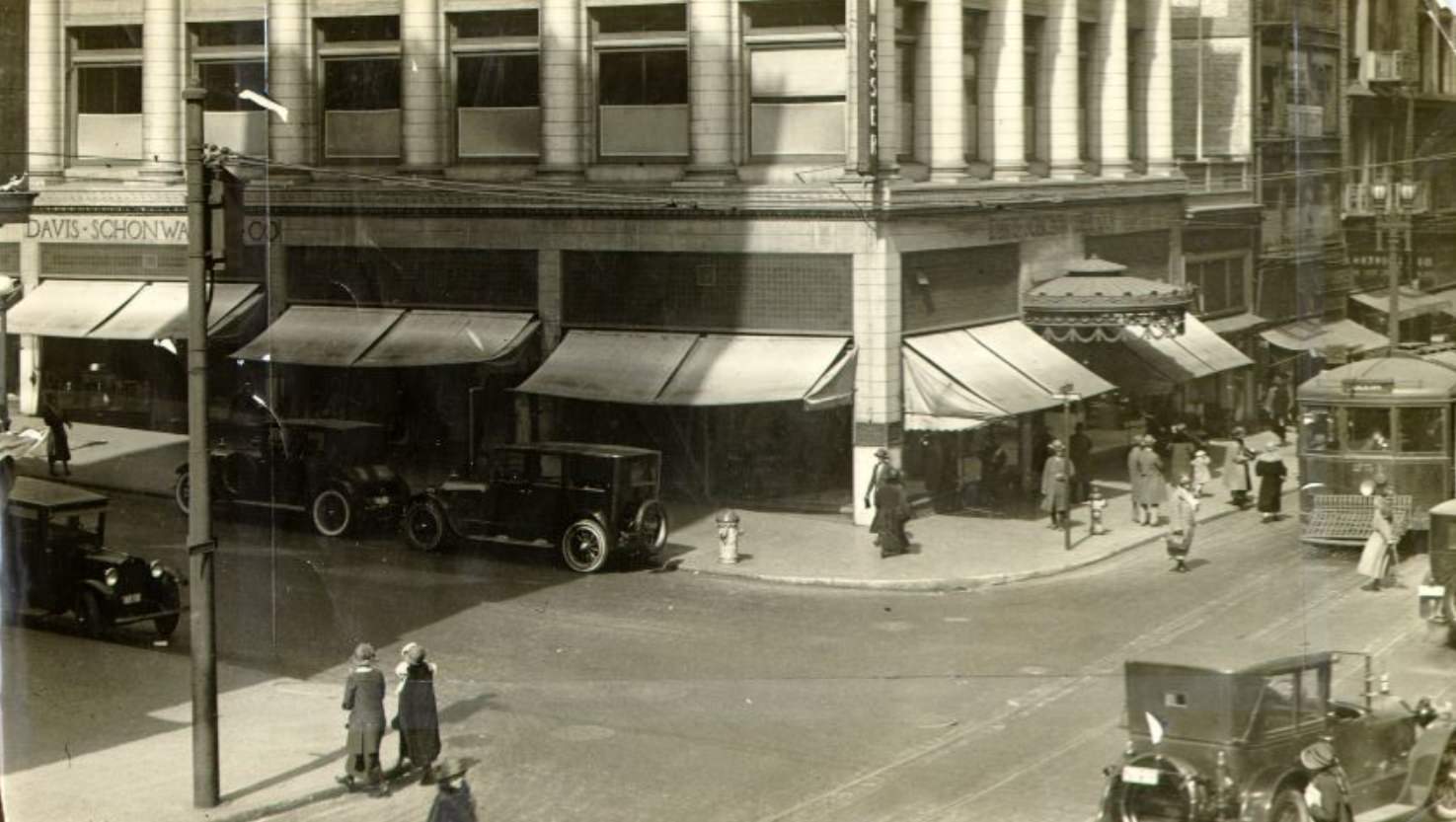 Corner of Sutter Street and Grant Avenue in the 1920s