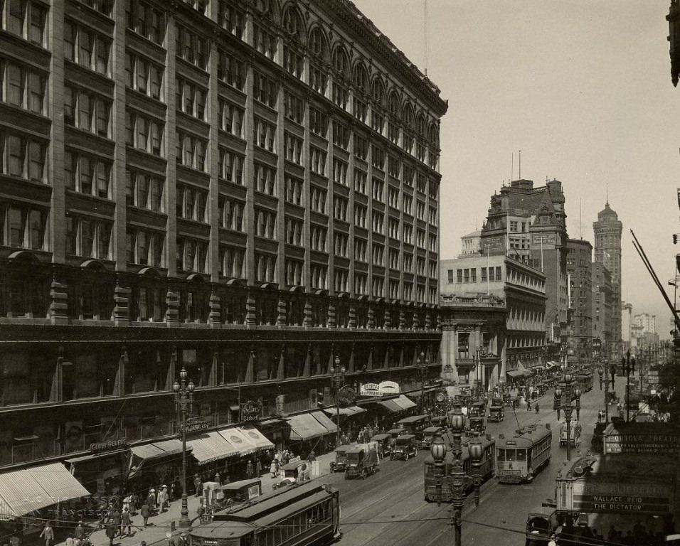 Market Street east from 4th Street in the 1920s