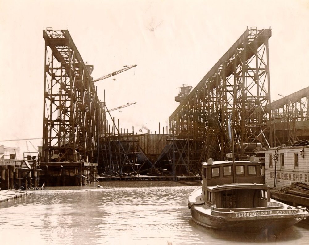 Building the first Richmond ferry, 1924