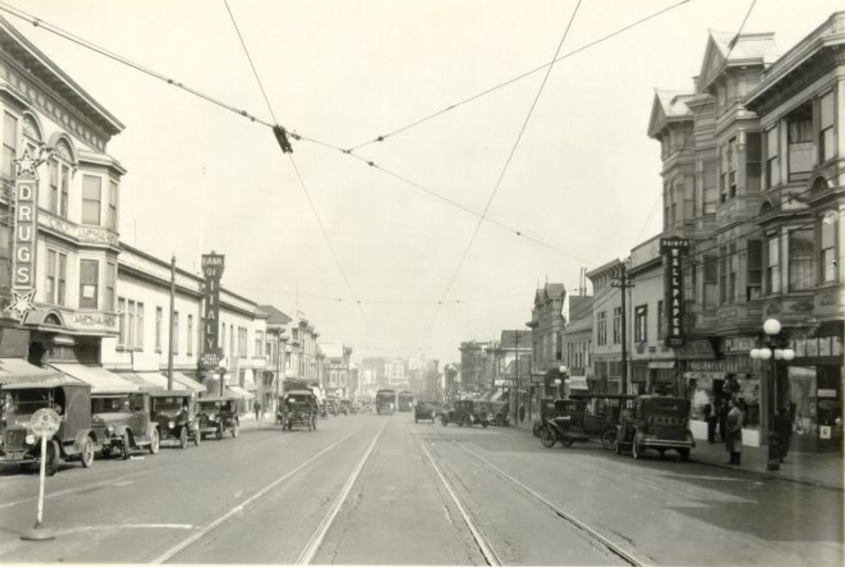 Mission Street between 28th and 29th, 1925