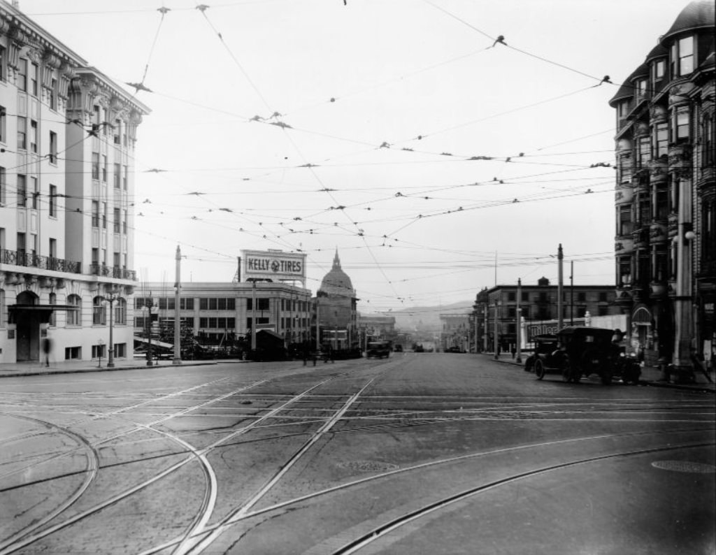 Van Ness Avenue at Geary in the 1920s