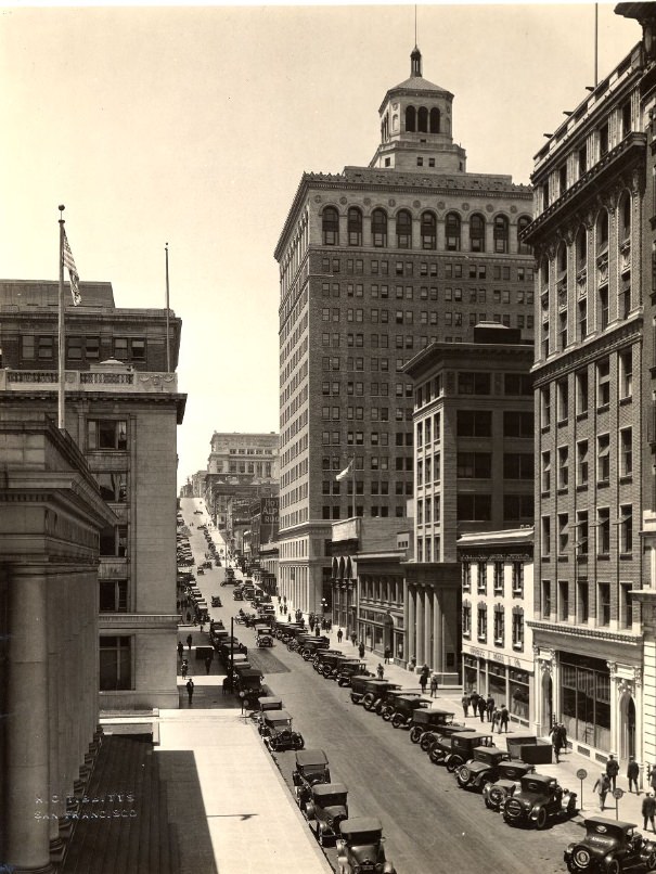 Pine Street at California in the 1920s