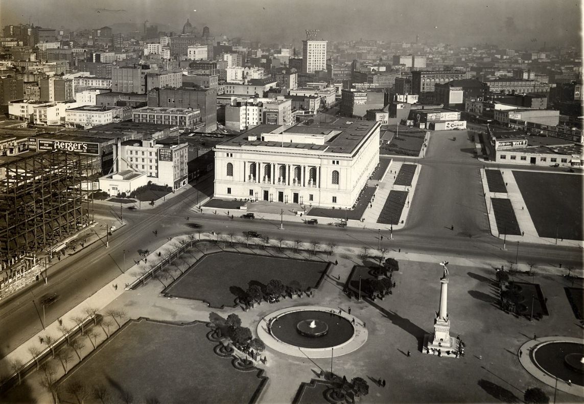 Main Library and Civic Center Plaza between 1925 and 1926