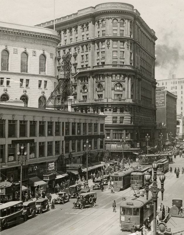 Market between 5th and Powell Street in the mid-1920s