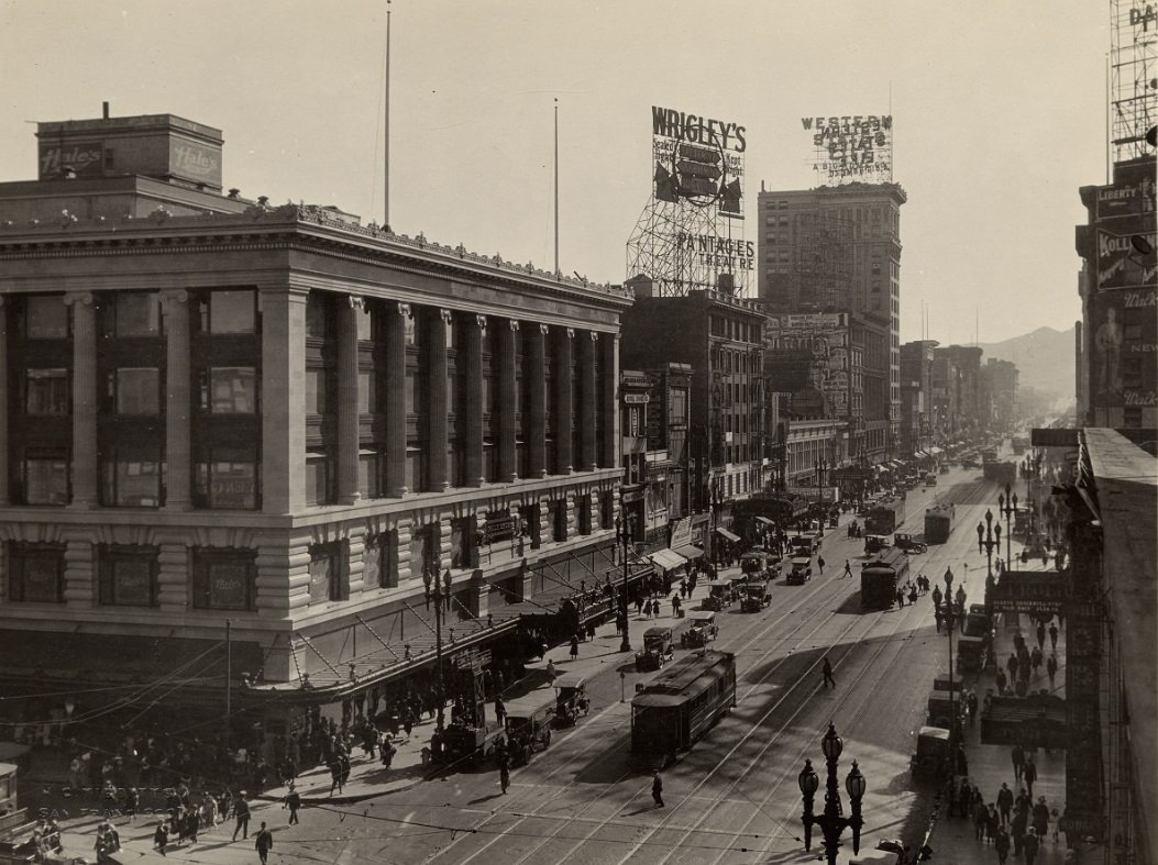 Market and 5th Street looking east in the 1920s
