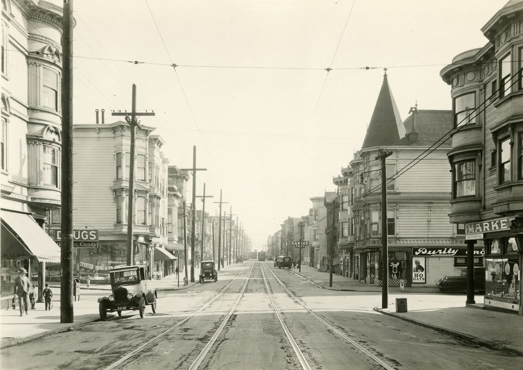 Haight Street at Pierce, circa 1927