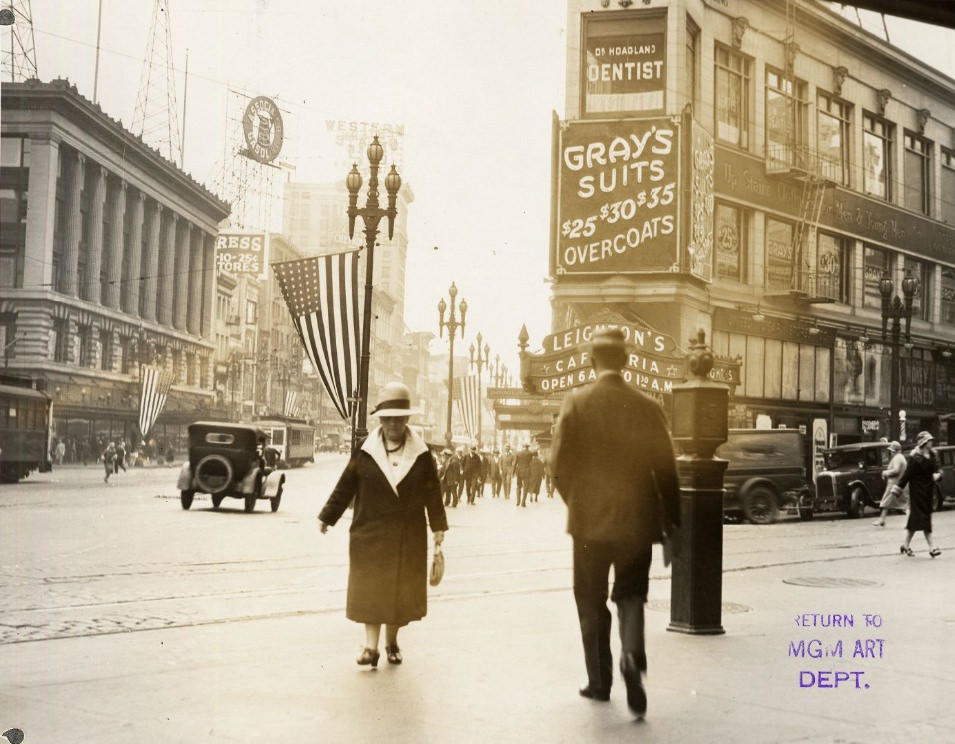Market and Eddy Street looking up Market, 1928